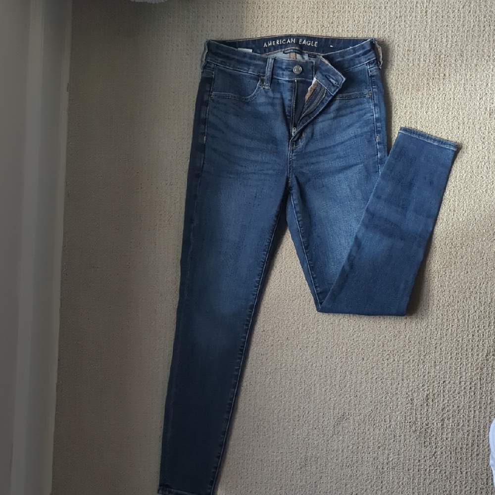 American Eagle Outfitters Dark Blue Skinny Jeans - Picture 5 of 9